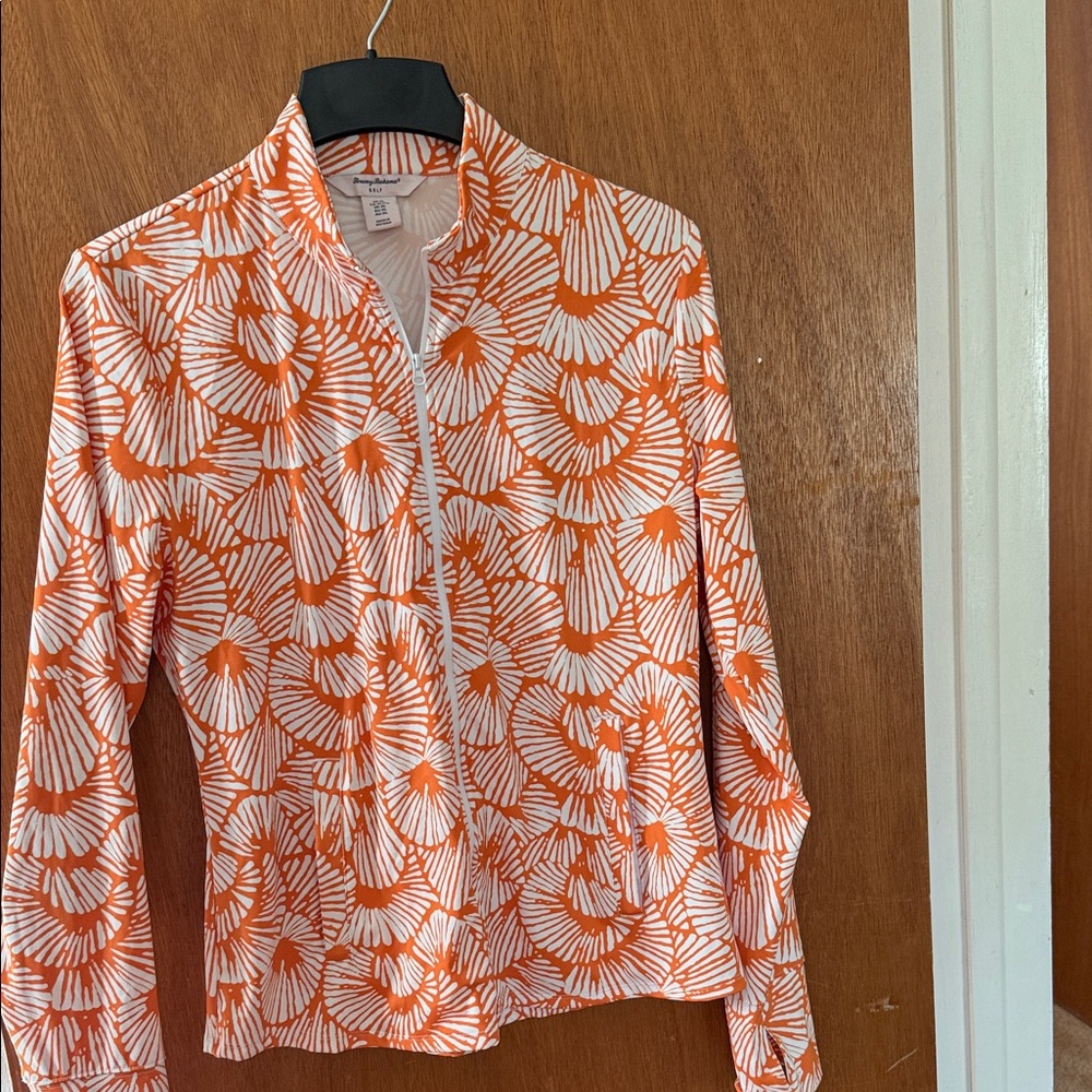 Tommy Bahama Orange and White Button Down jacket and matching skort